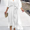 Elegant V-Neck Dress Women Relaxed Fit Casual Elegant