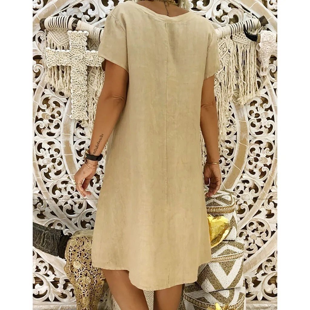 Summer Mini Dress Women Relaxed Fit Casual