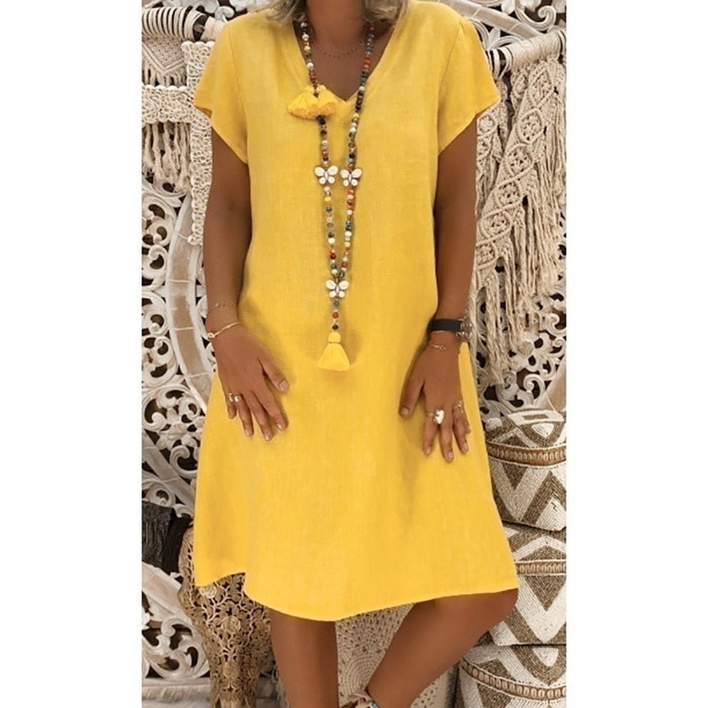 Summer Mini Dress Women Relaxed Fit Casual