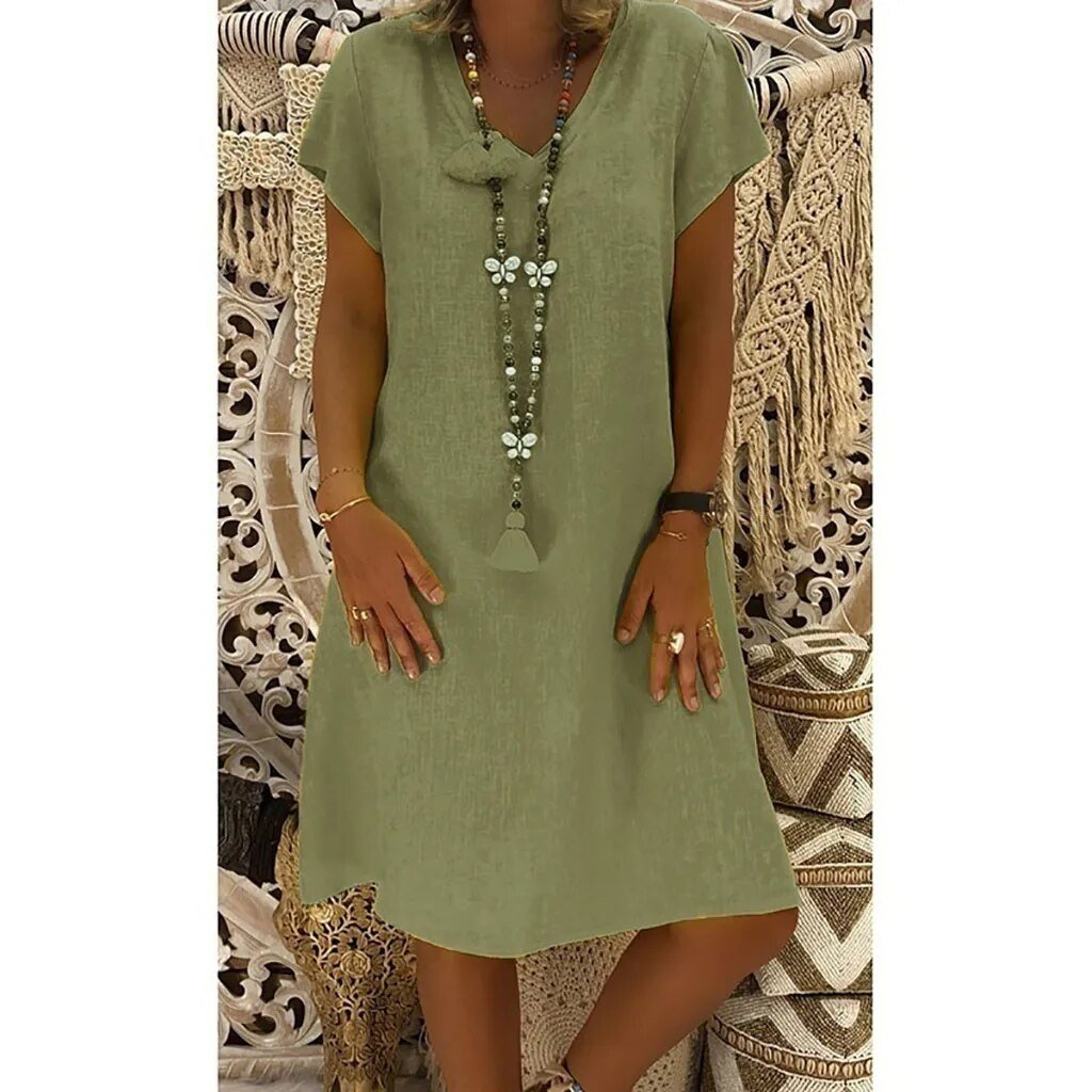 Summer Mini Dress Women Relaxed Fit Casual