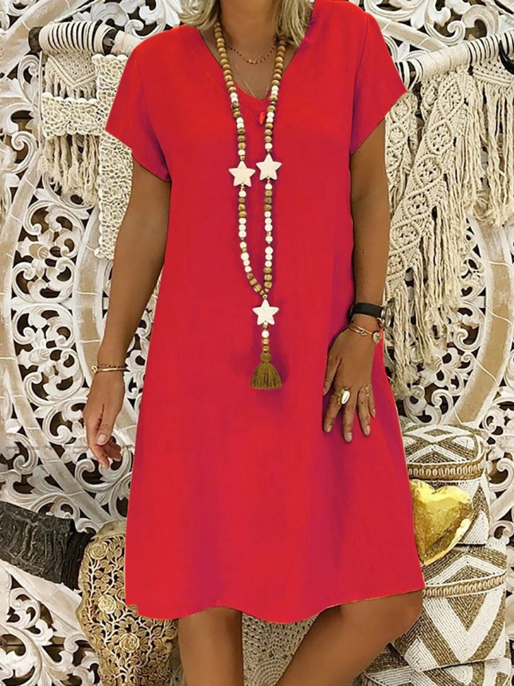 Summer Mini Dress Women Relaxed Fit Casual