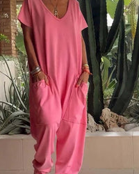 Wide Leg Jumpsuit Women Relaxed Fit Casual Summer