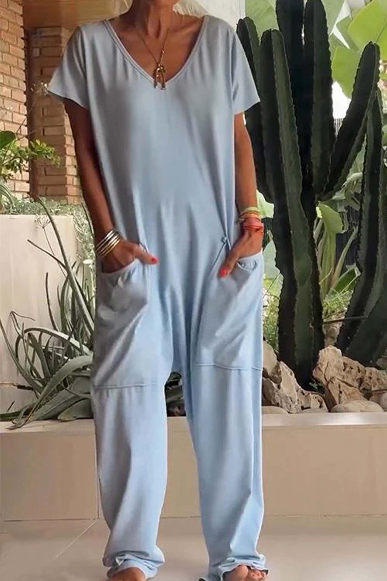 Wide Leg Jumpsuit Women Relaxed Fit Casual Summer