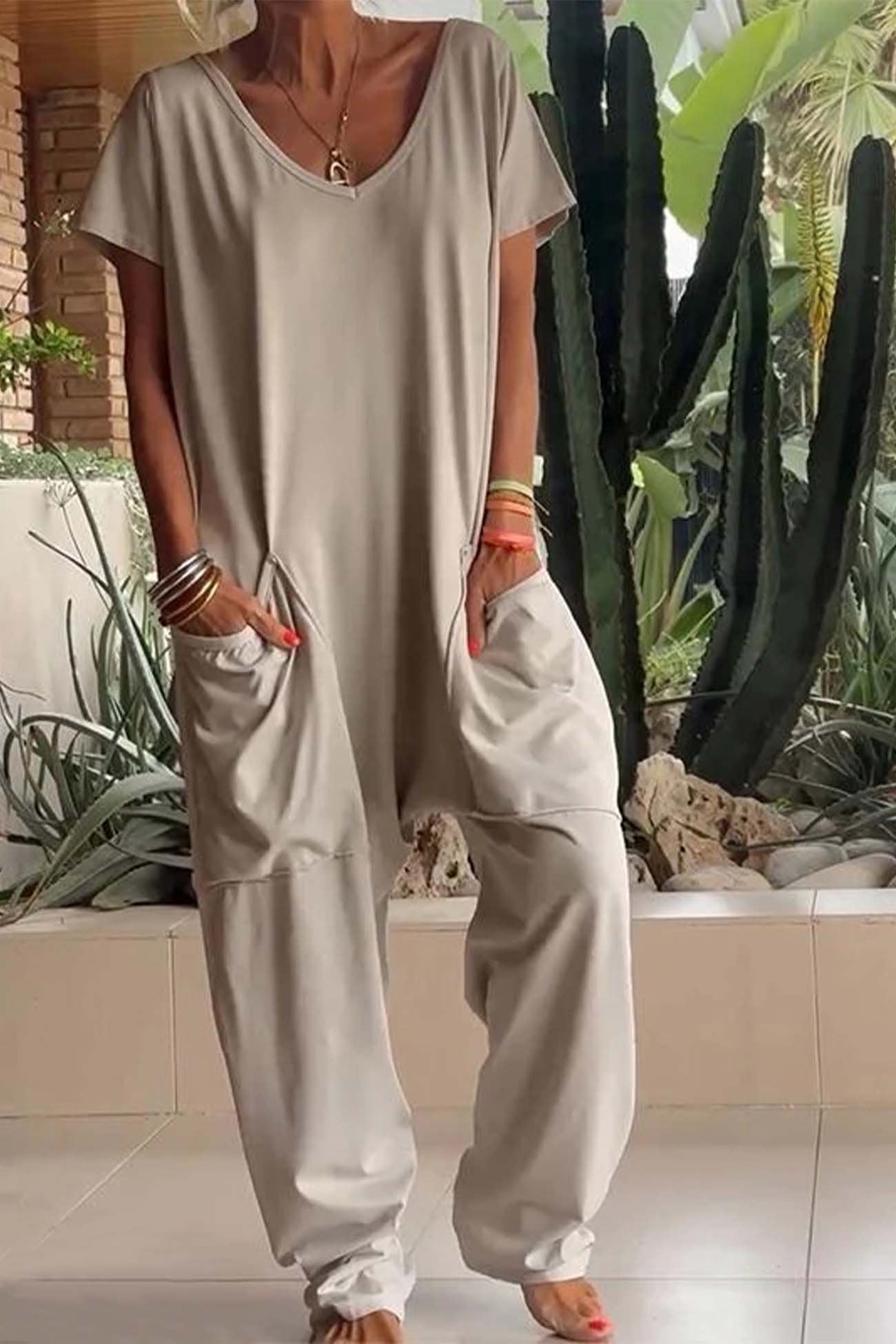 Wide Leg Jumpsuit Women Relaxed Fit Casual Summer