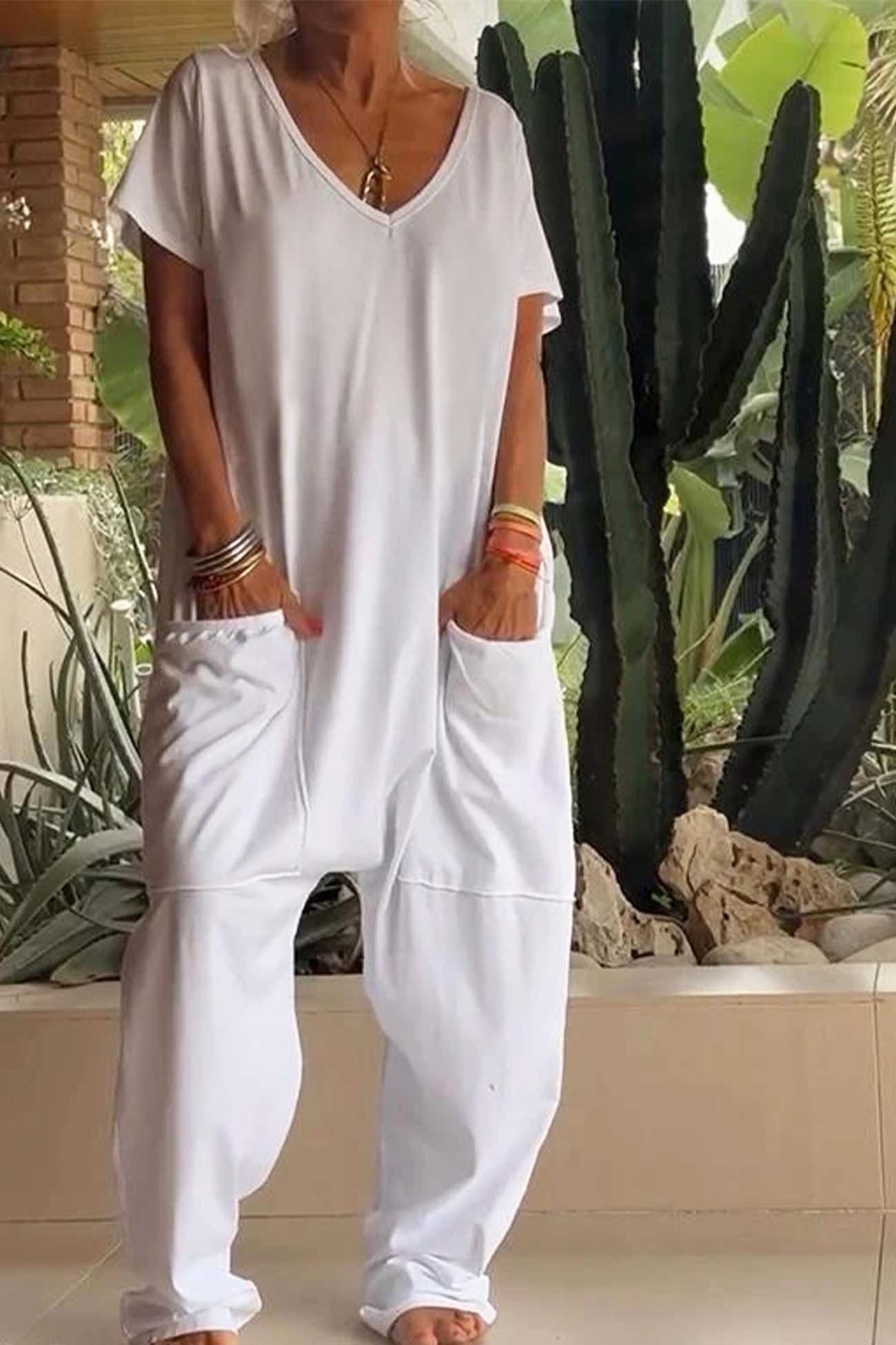 Wide Leg Jumpsuit Women Relaxed Fit Casual Summer