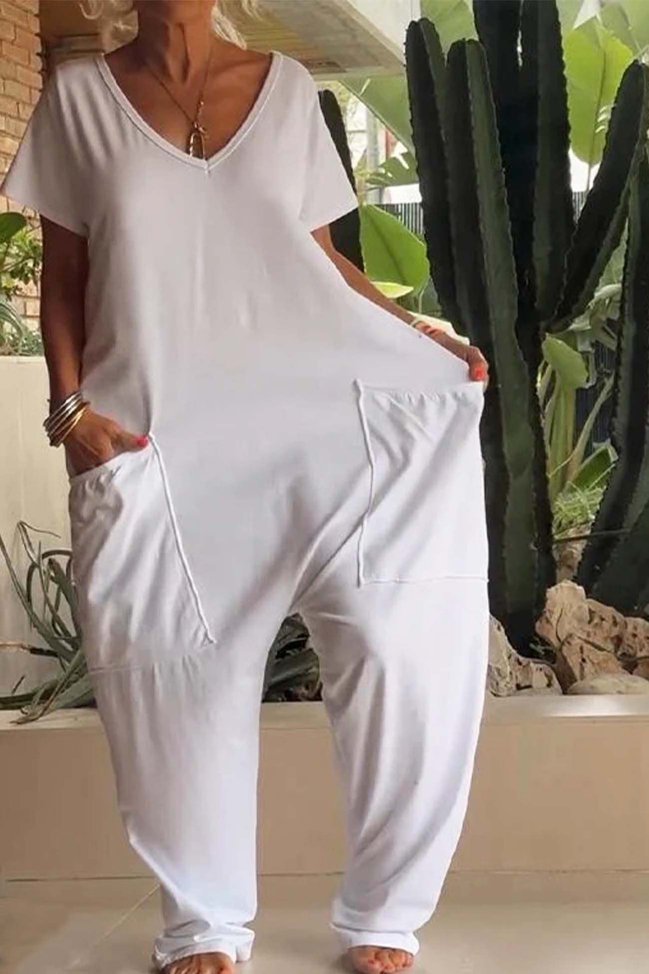 Wide Leg Jumpsuit Women Relaxed Fit Casual Summer