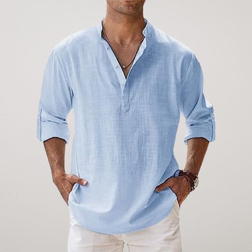 Long Sleeve Shirt Men Relaxed Fit Casual Summer