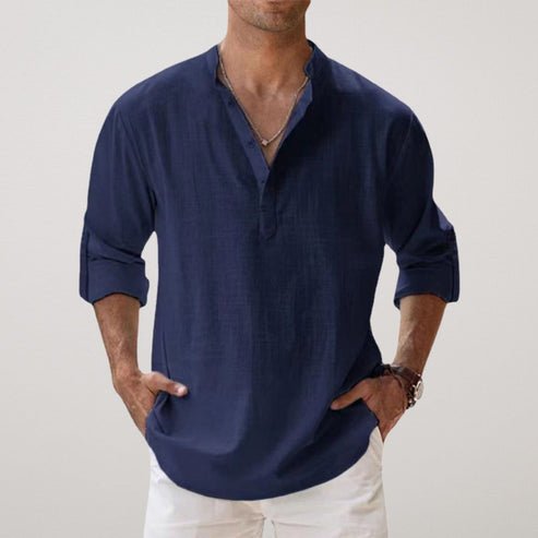 Long Sleeve Shirt Men Relaxed Fit Casual Summer