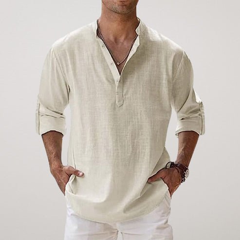 Long Sleeve Shirt Men Relaxed Fit Casual Summer