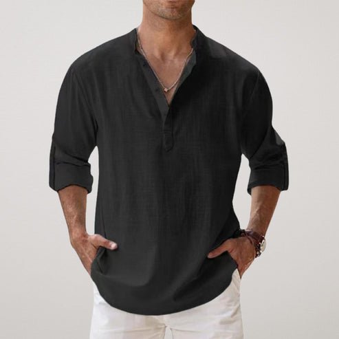 Long Sleeve Shirt Men Relaxed Fit Casual Summer