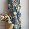 Midi Dress Women Relaxed Fit Casual Bohemian Floral