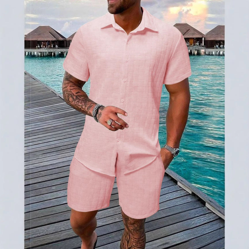 Two-Piece Set Men Relaxed Fit Casual Summer