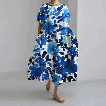 Casual Floral Dress Women Relaxed Fit Summer