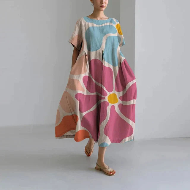 Casual Floral Dress Women Relaxed Fit Summer
