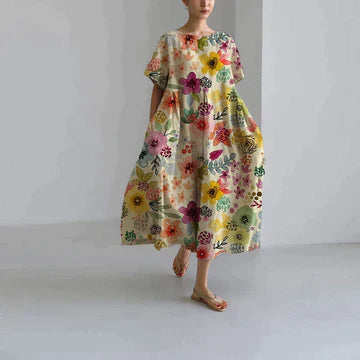 Casual Floral Dress Women Relaxed Fit Summer