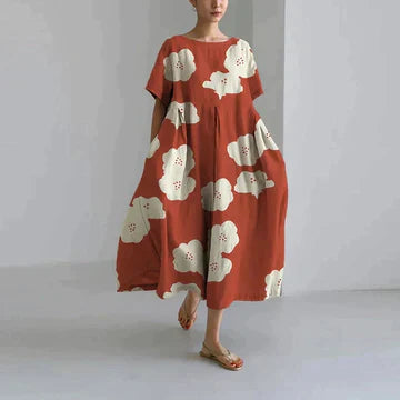 Casual Floral Dress Women Relaxed Fit Summer