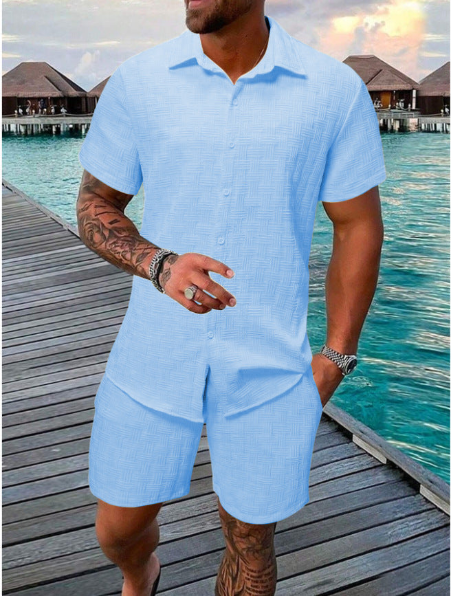 Two-Piece Set Men Relaxed Fit Casual Summer