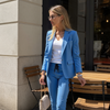 Women Regular Fit Blazer Set Business Elegant