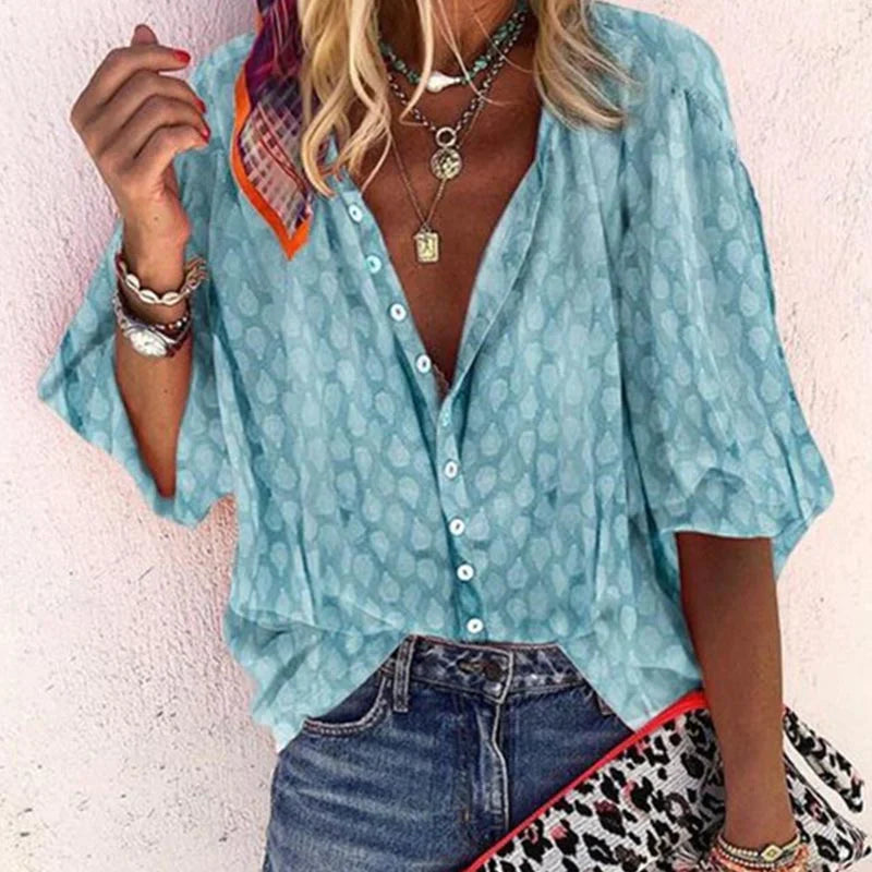 Summer Blouse Women Comfortable Fit Casual Elegant