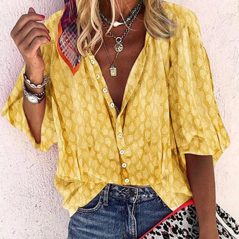 Summer Blouse Women Comfortable Fit Casual Elegant