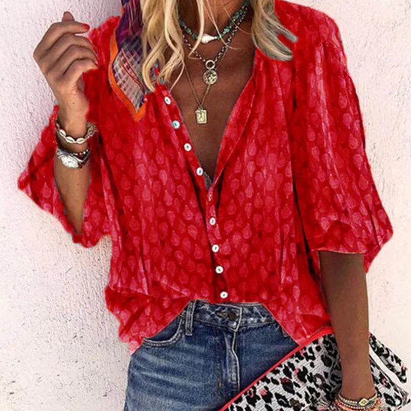 Summer Blouse Women Comfortable Fit Casual Elegant