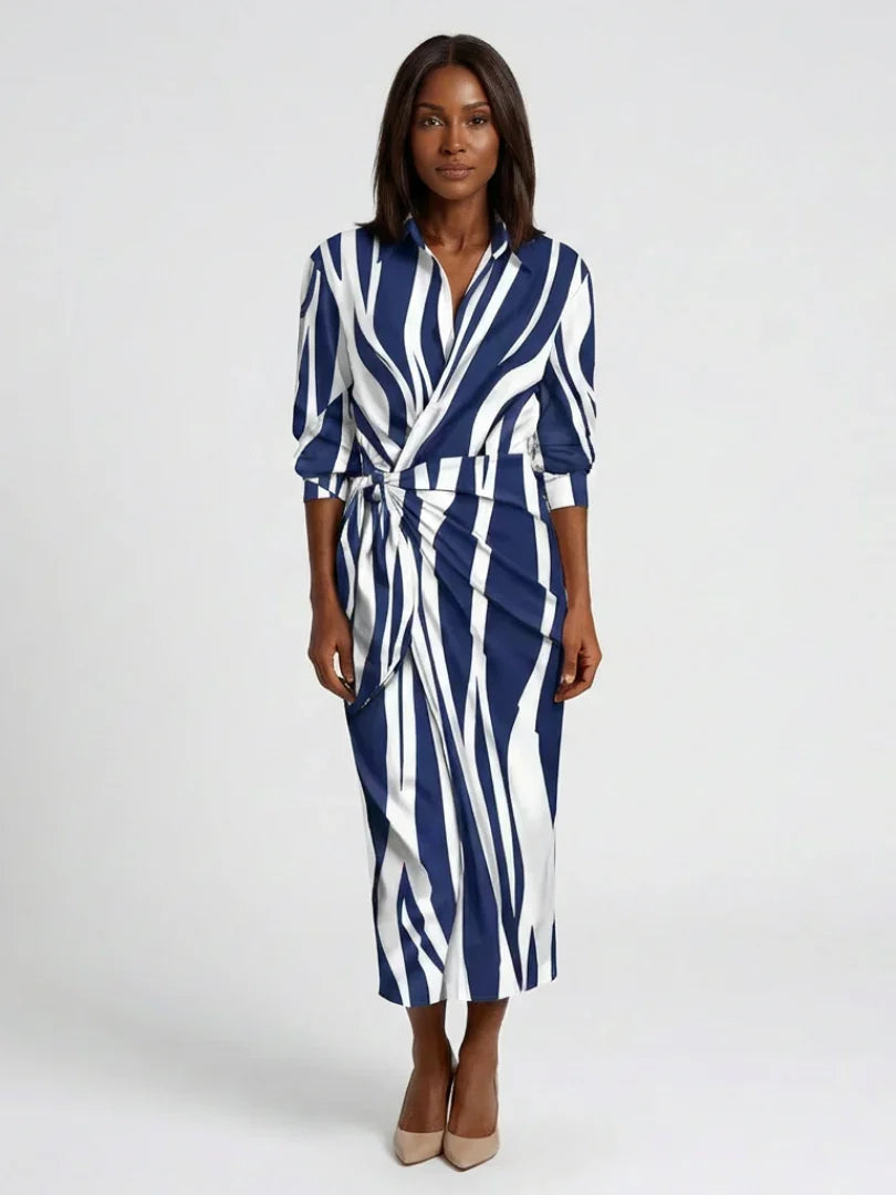 Midi Wrap Dress Women Regular Fit Casual