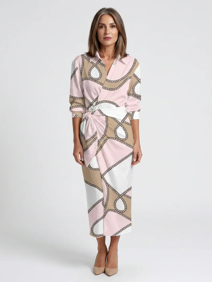 Midi Wrap Dress Women Regular Fit Casual