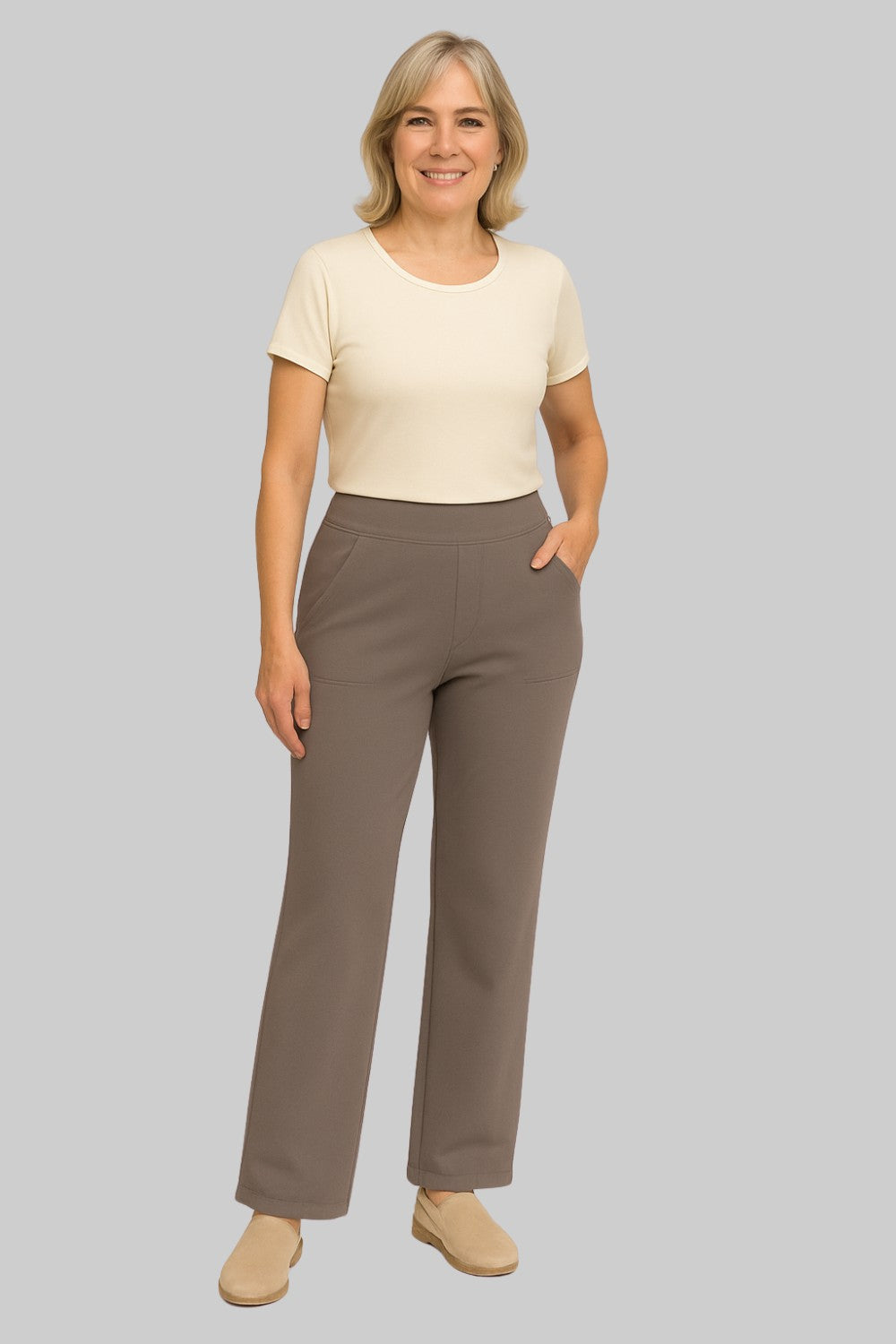 Elegant Straight Leg Trousers Women Regular Fit Casual