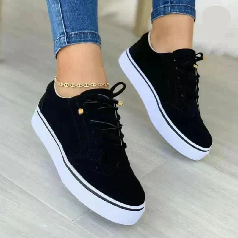 Sneakers Women Regular Fit Casual Platform Lace-Up