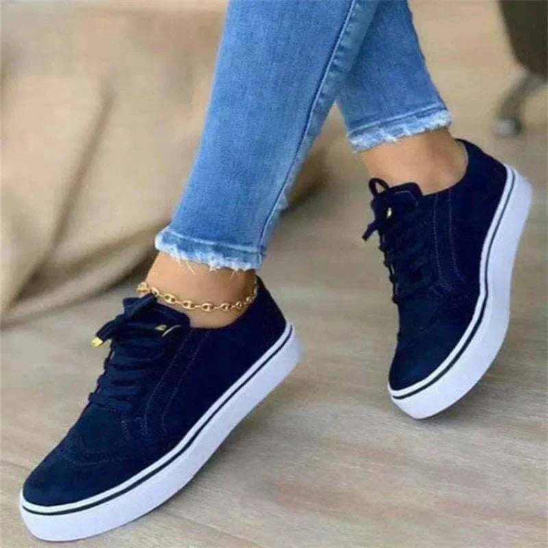 Sneakers Women Regular Fit Casual Platform Lace-Up