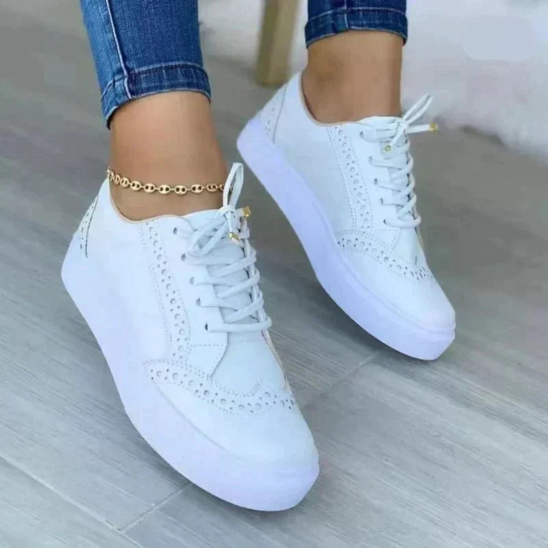Sneakers Women Regular Fit Casual Platform Lace-Up