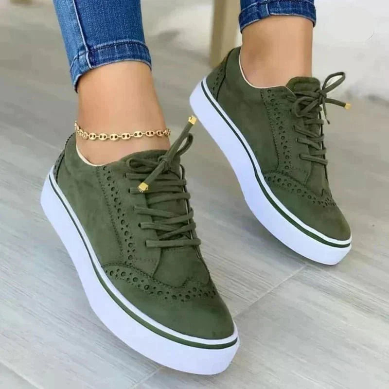 Sneakers Women Regular Fit Casual Platform Lace-Up