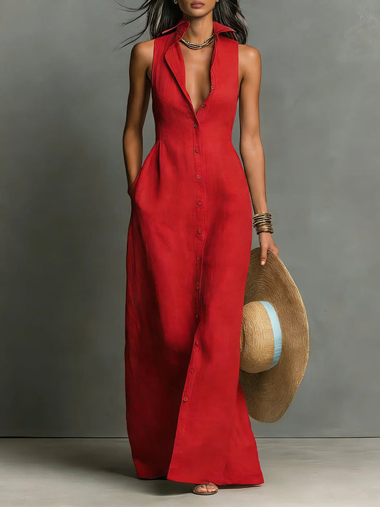 Maxi Shirt Dress Women Relaxed Fit Casual Summer