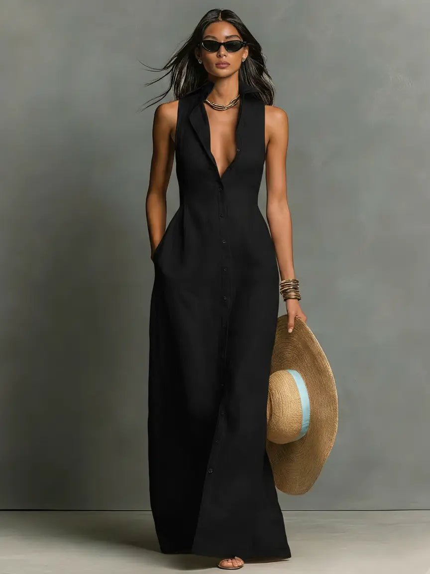 Maxi Shirt Dress Women Relaxed Fit Casual Summer