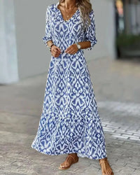 Maxi Dress Women Regular Fit Casual Summer Bohemian V-Neck
