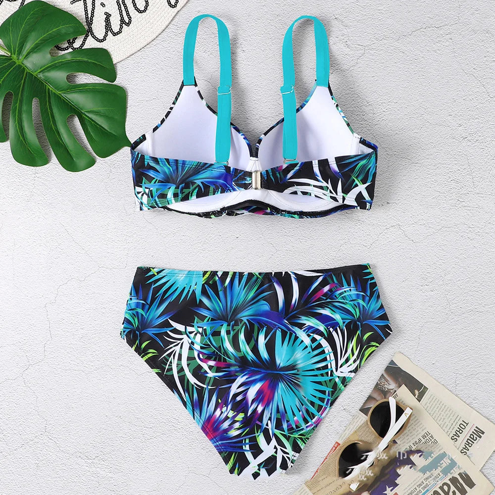 Two-Piece Swimsuit Women Push-Up Summer Beachwear